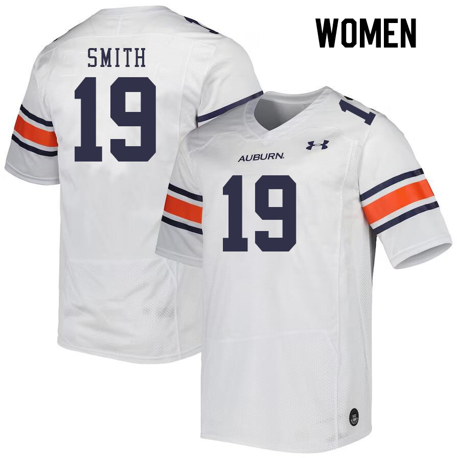 Women #19 Sylvester Smith Auburn Tigers College Football Jerseys Stitched Sale-White